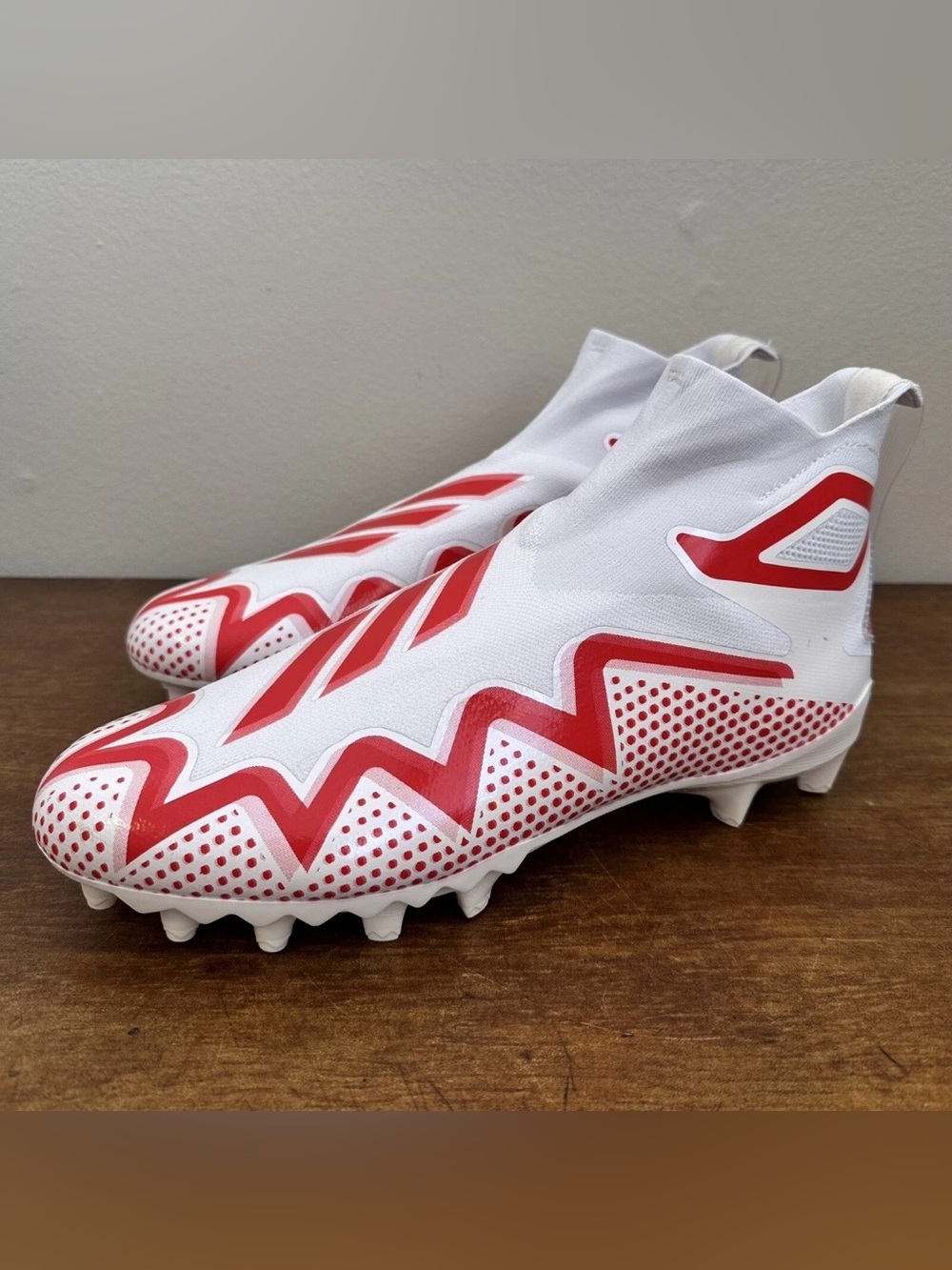 Adidas Freak Ultra 21 "White/Red" Mens Football Cleats Size 13 Laceless GZ0461